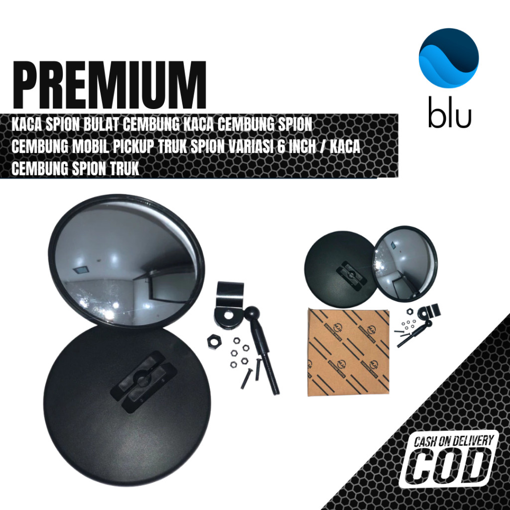 Kaca Spion Bulat Cembung Kaca Cembung Spion Cembung Mobil Pickup Truk Spion Variasi 6 inch / Kaca Ce