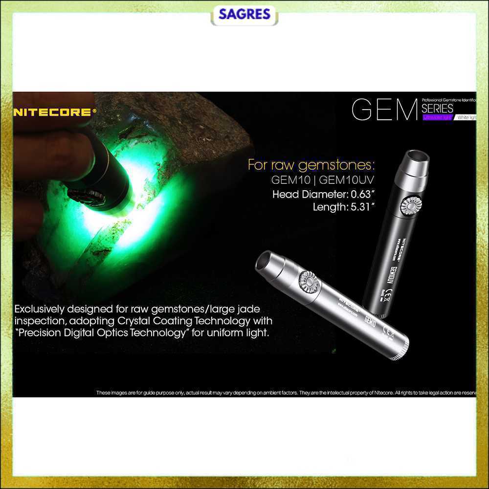 Nitecore GEM10UV Senter Indentifikasi Batu Mulia Gemstone Ultraviolet