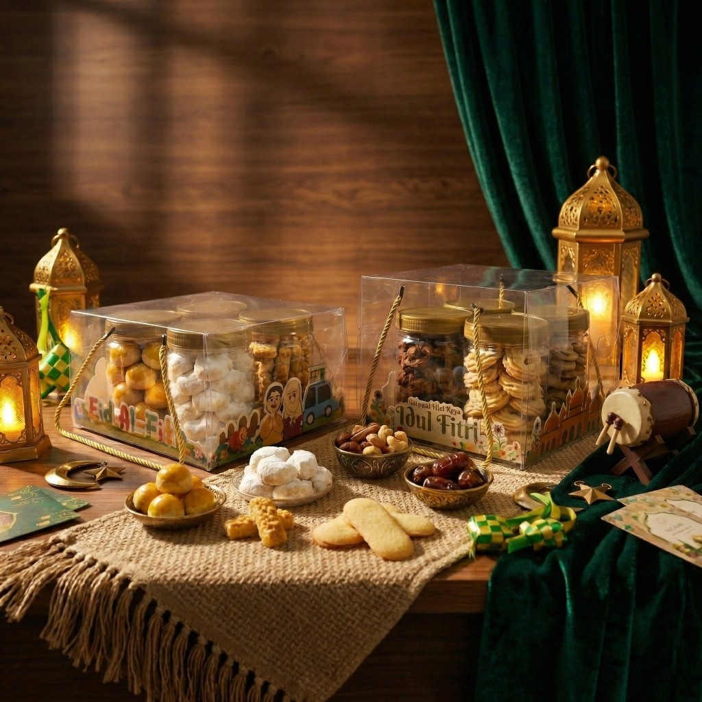 Box Hampers Lebaran / Box Kemasan Idul Fitri / Box Kue Lebaran Idul Fitri 2026 / Box Toples Kue Teba
