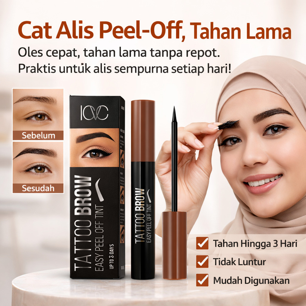 [Tahan Hingga 1 Minggu] Tinta Alis Peel-Off Awet | Alis Sempurna Tanpa Rias 7 Hari | Penyegel Alis P