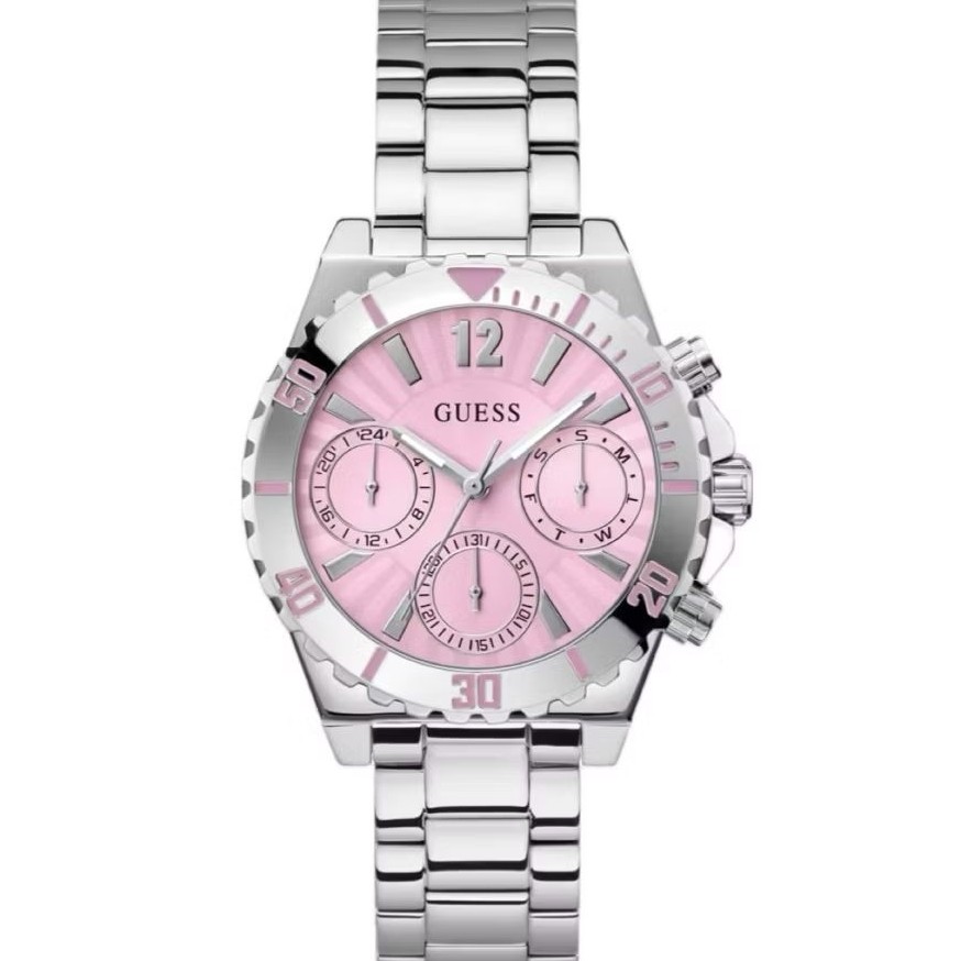 Jam Tangan Wanita GUESS Dial Pink Chronograph Original