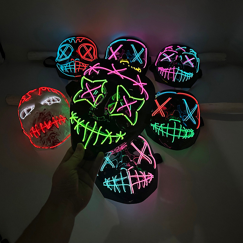 Multi Style Glowing LED Purge Mask Professional Wireless Luminous Party Mask Flashing Decorative Hea