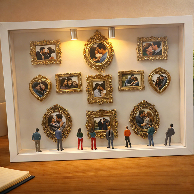 DIY Mini Museum Silhouette Box With Miniature Statue And Gold Frame Memory Display Kit The Ideal Gif