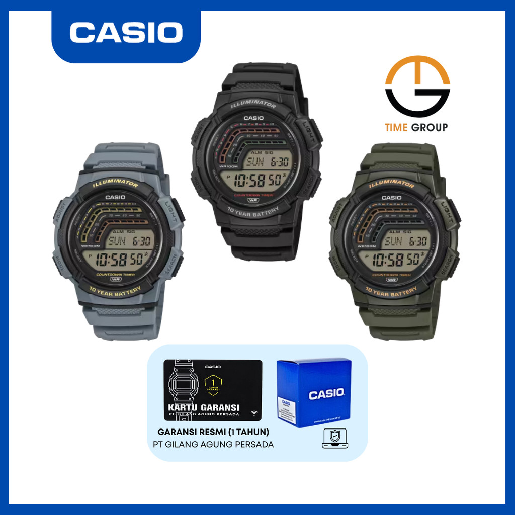 JAM TANGAN PRIA CASIO WS-1800 WS1800 1A 2A 3A DIGITAL RESIN STRAP ORIGINAL