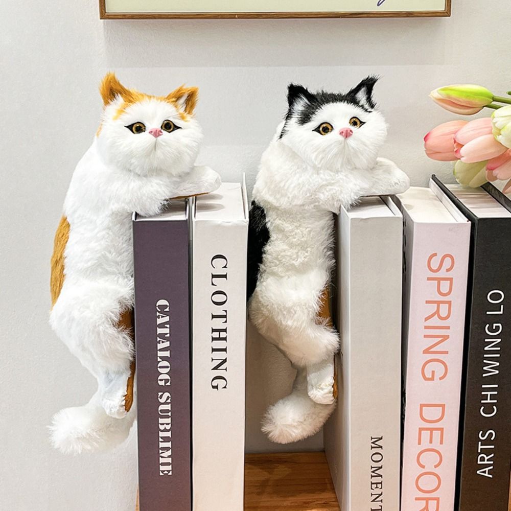 Lifelike Simulation Furry Hanging Cat Decoration Furry Hanging Realistic Cat Stuffed Soft Animal Lif