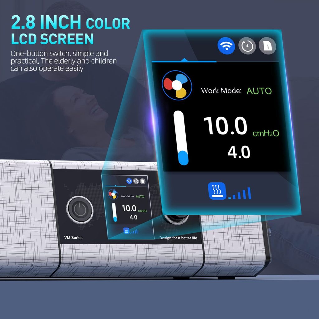 Mesin CPAP Otomatis Portabel untuk Pengobatan Sleep Apnea, Mendengkur saat Bepergian, Ventilator OSA