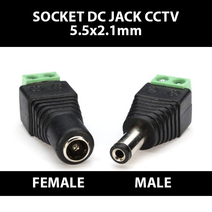 Jack DC Power Socket Konektor CCTV Kamera Pengawas Male Female 5.5mm x 2.1mm Ip Camera