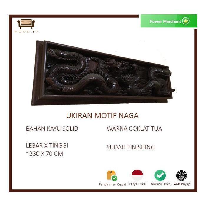 Pajangan Ukiran Kayu Naga - Kayu Solid