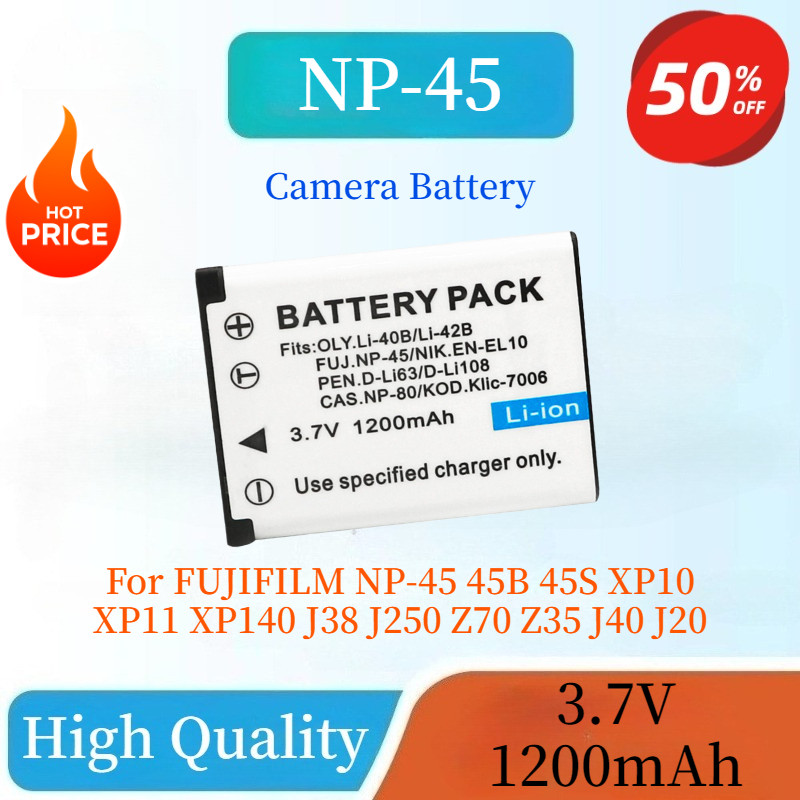 High Quality NP45 NP-45A Replacement Camera Battery For FUJIFILM NP-45 45B 45S XP10 XP11 XP140 J38 J