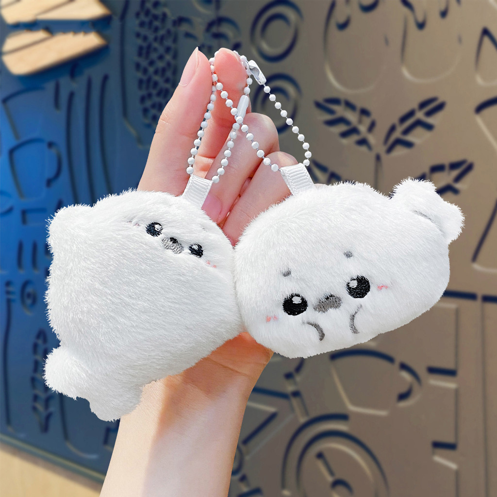 Soft Seal Plush Doll Keychain Pent Ocean Animal Stuffed Doll Accessories Kawaii Fluffy Seal Keyring 