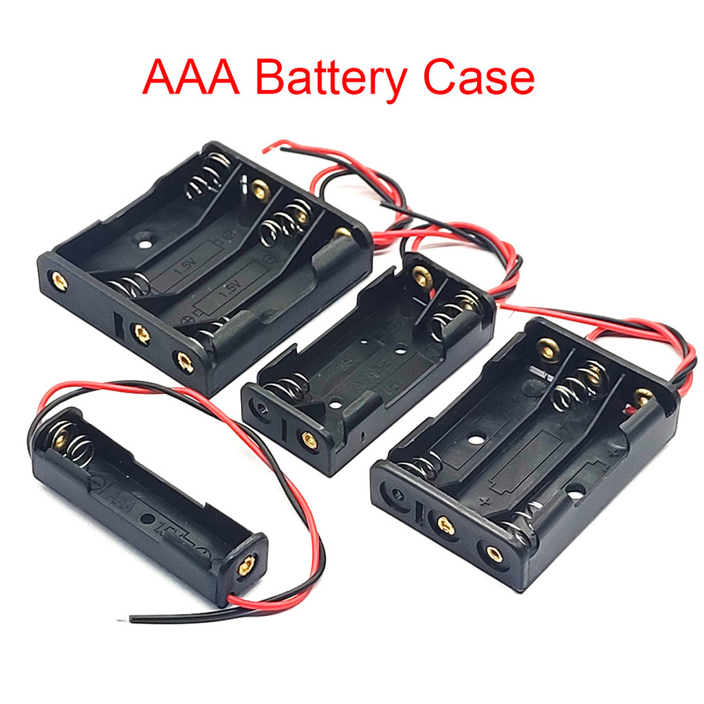 1234 Slot AAA Battery Box AAA Battery Case AAA Battery Holder With Leads Wholesale