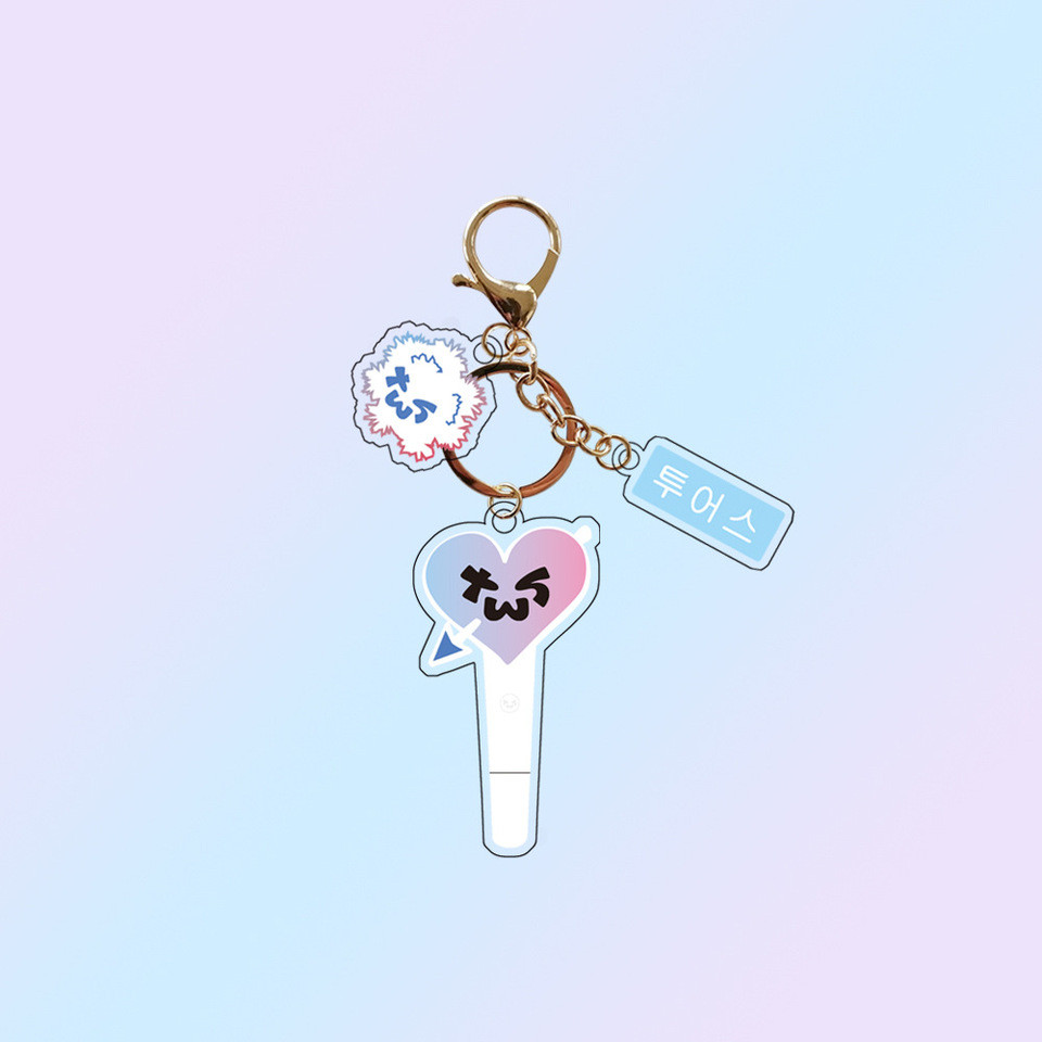 KPOP ATEEZ RIIZE TWS Light Stick Pattern Acrylic Keychains Shinyu Hongjoong Wonbin Fashion Keyring B