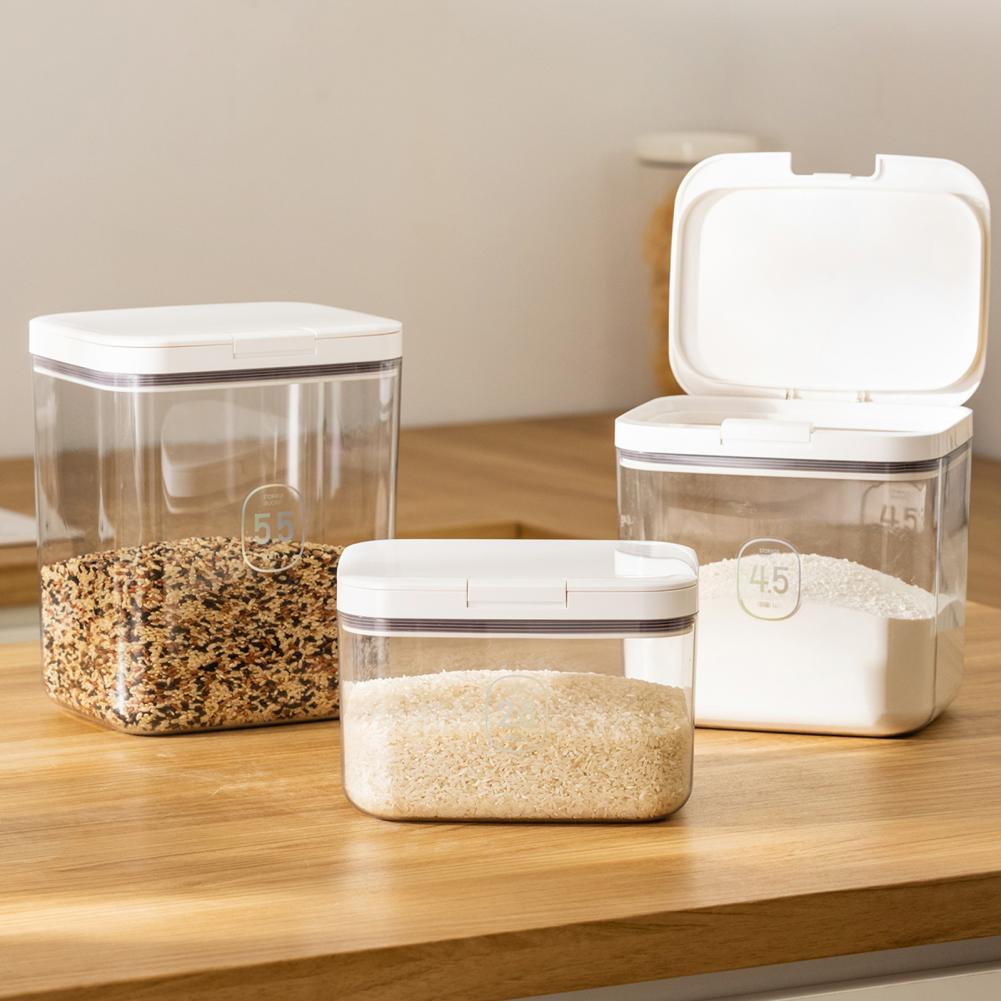 2.8L/4.5L/5.5L Sealed Tank Moisture-proof Rice Flour Container Kiten Food Storage Jars Flour Dispens