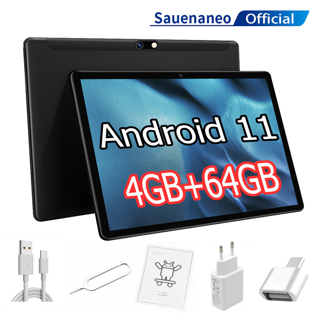 BDF Tab 10.1-in Large Screen 4GB+64GB 1TB Extended WiFi Dual Camera, Google Learning Tablet Android 