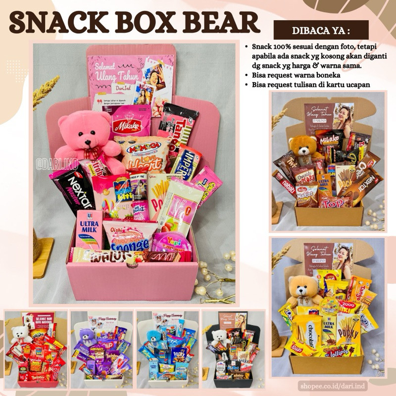 GIFT BOX SNACK KADO ULANG TAHUN / Buket Snack Ultah / Hampers Snack Natal / Kado Wisuda / Kado Anniv