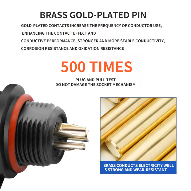 IP68 SP21 Connector Docking Type Waterproof Male and Female Butt Aviation Socket 2/3/4/5/6/7/9/12 Pi