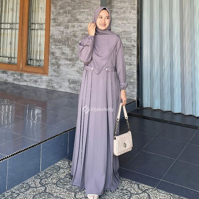 GAMIS NIKITA | HIJABSHEILY WOLFIS RAYON CRINKLE PREMIUM JUMBO WANITA TERBARU