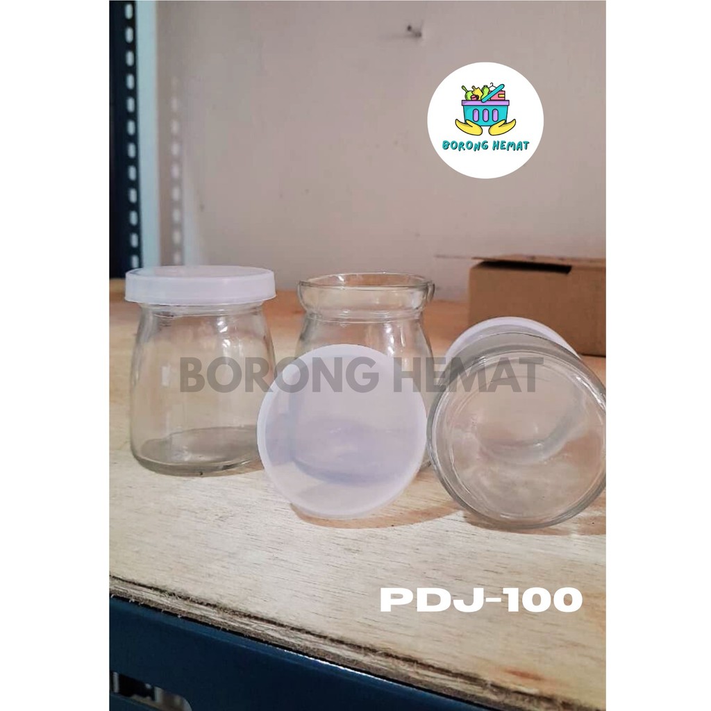 BH GELAS PUDING PDJ-100 mug puding + tutup , gelas lucu, toples kaca lucu