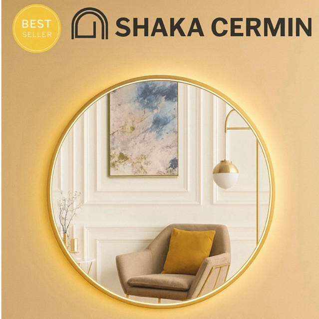 CERMIN BULAT GANTUNG - CERMIN DINDING - CERMIN GANTUNG - CERMIN BULAT - CERMIN AETHETIC -