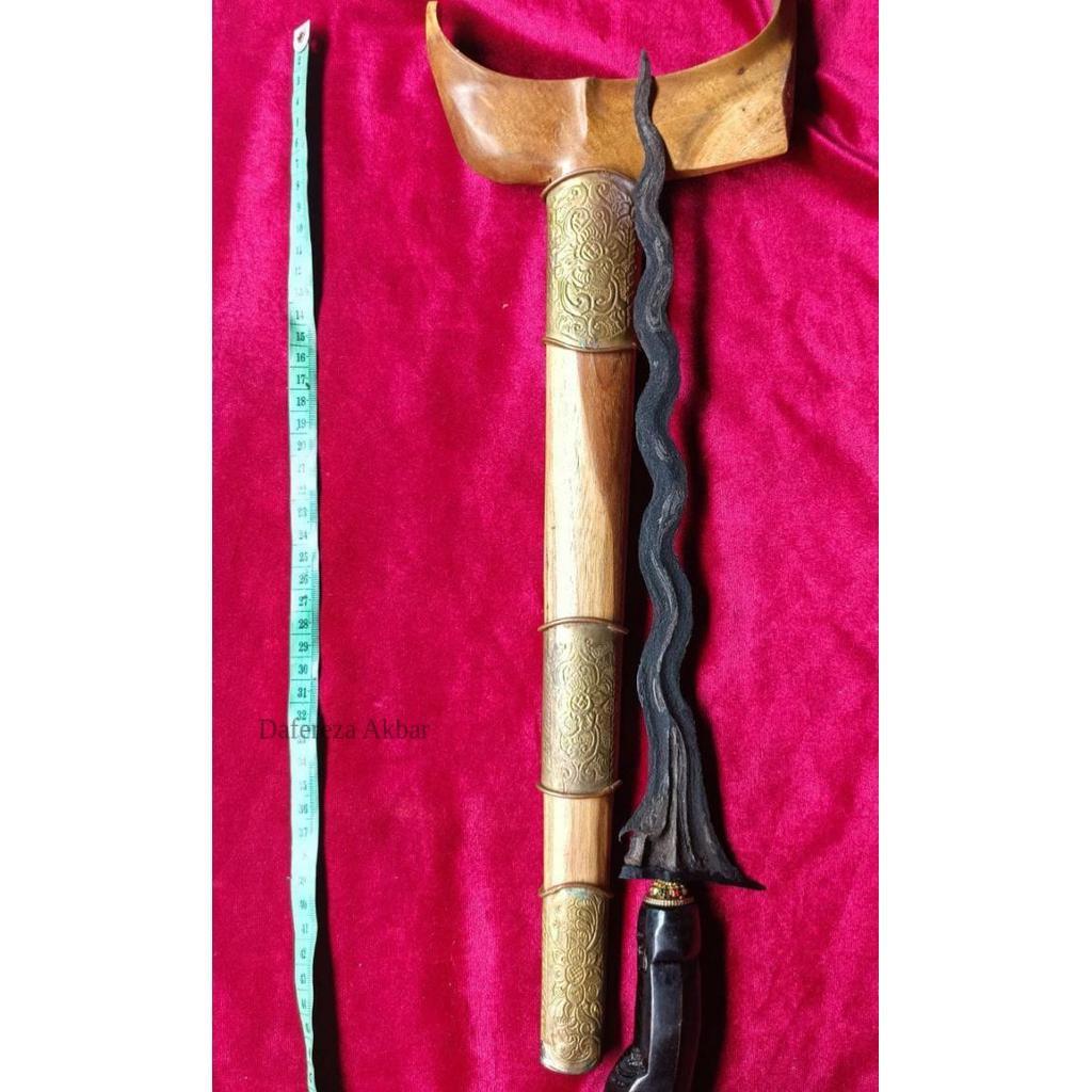 keris tombuk segkelat sepuh pamor pancuran mas rongko bugis KJM1122 LSP4