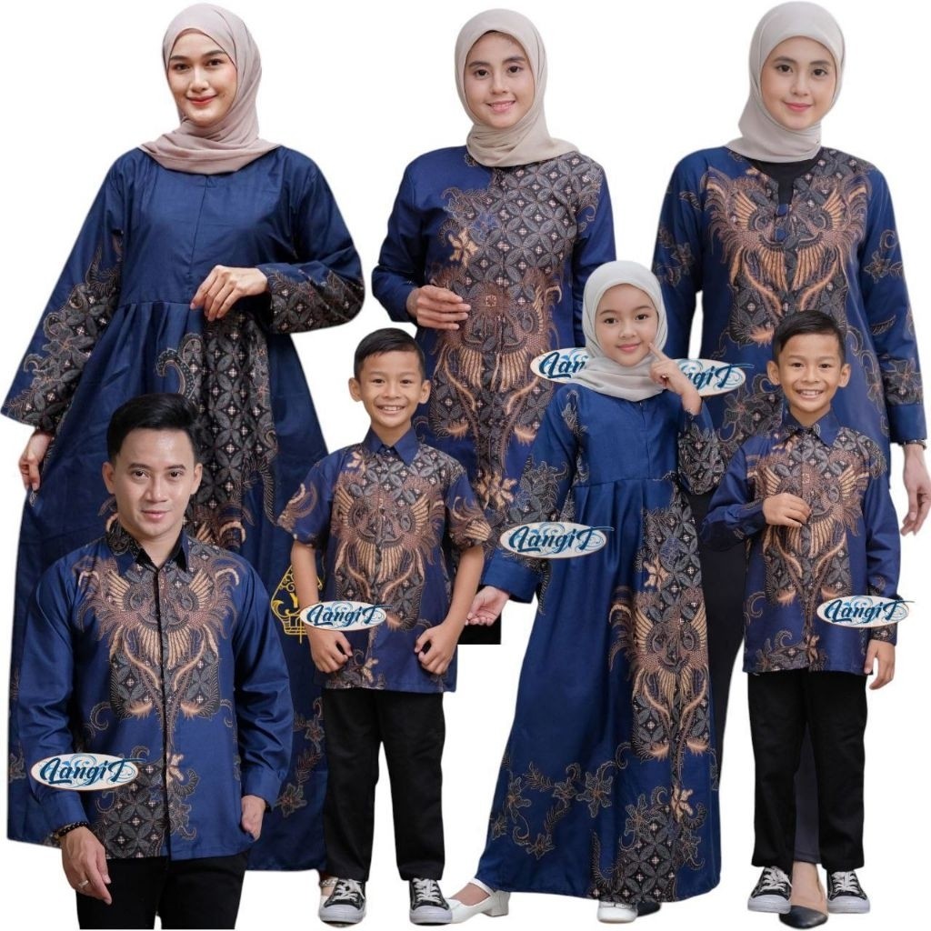 Rahwana Navy || Batik Keluarga Papa mama dan Kakak || Baju kondangan || Batik Sarimbit Kerja seragam