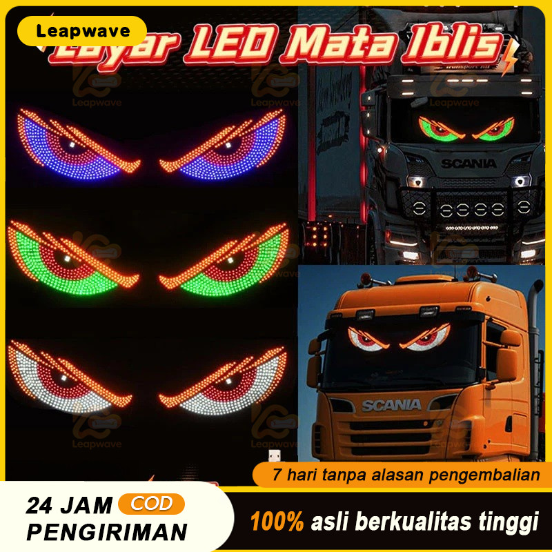 Lampu Devil Eye LED Truk Depan Belakang Kaca Depan Mobil Merk Multi Mode Layar Tampilan