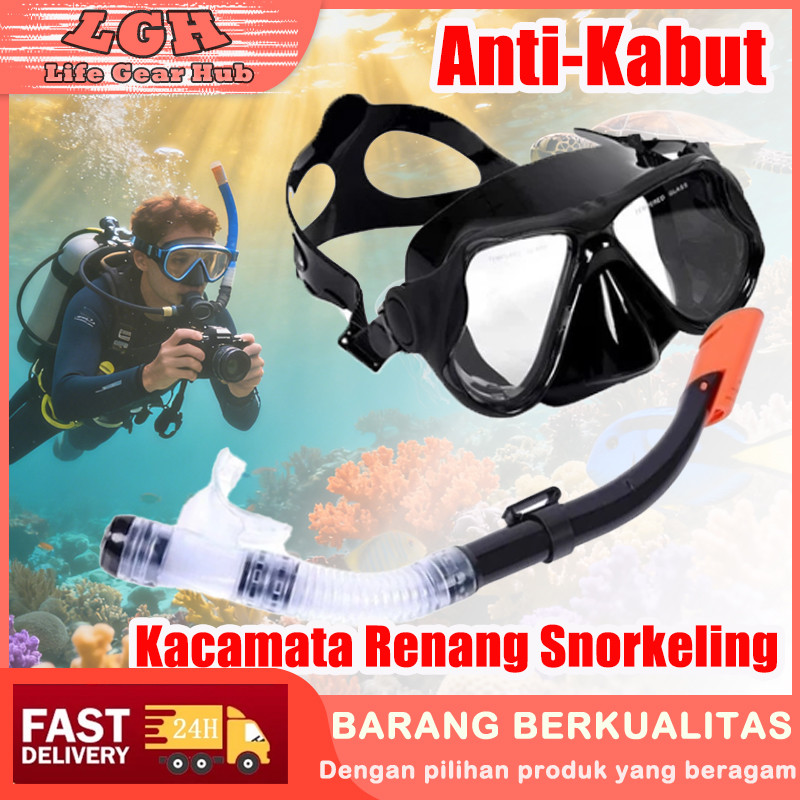 Kacamata Renang Snorkeling Set HD Latihan Selam Snorkel Diving Snorkeling Set Kacamata Snorkeling PV