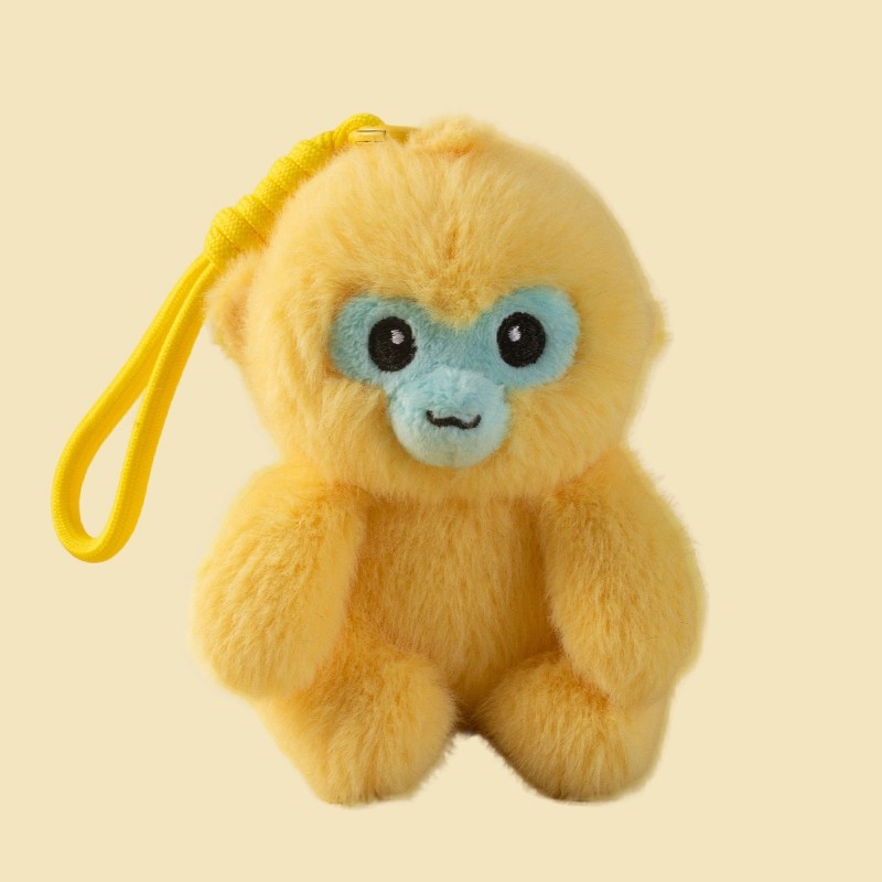 Kawaii Monkey Plush Stuffed Toys Mini Monkey Figurine Pendant Keychain Desktop Decompression Toy Bir