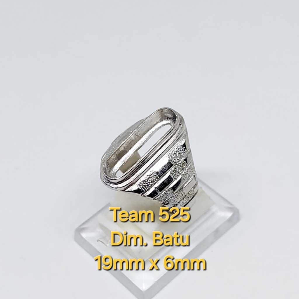 Ring emban alpaka super dim 19x6 tanam lonjong / melintang pengikat ring cincin batu akik eceran kod