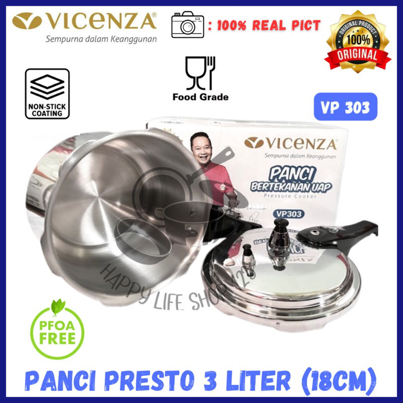 TergacorPanci Presto 3 Liter VICENZA / Presto 3 Liter VICENZA / Pressure Cooker 3 Liter VICENZATerba