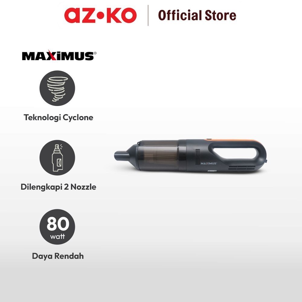 AZKO Maximus 80 watt Penghisap Debu Mobil Cyclonic - Hitam Alat Pembersih Vakum Car Cleaning Tool Me