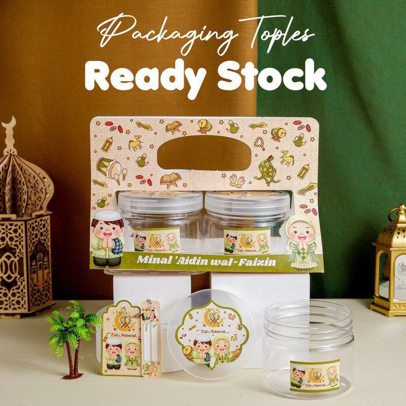 10SET  KEMASAN TOPLES KUE HAMPERS LEBARAN / RAMADHAN / IDUL FITRI / EID DOUBLE 400ML Murah
