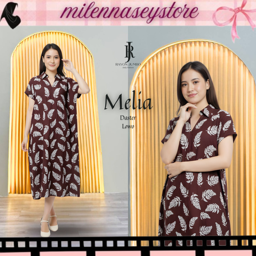 TERBARUU Daster Melia Rayon Tebal Jumbo LD 130 Lembut Busui resleting Dress Korea Batik Rempel Bumil