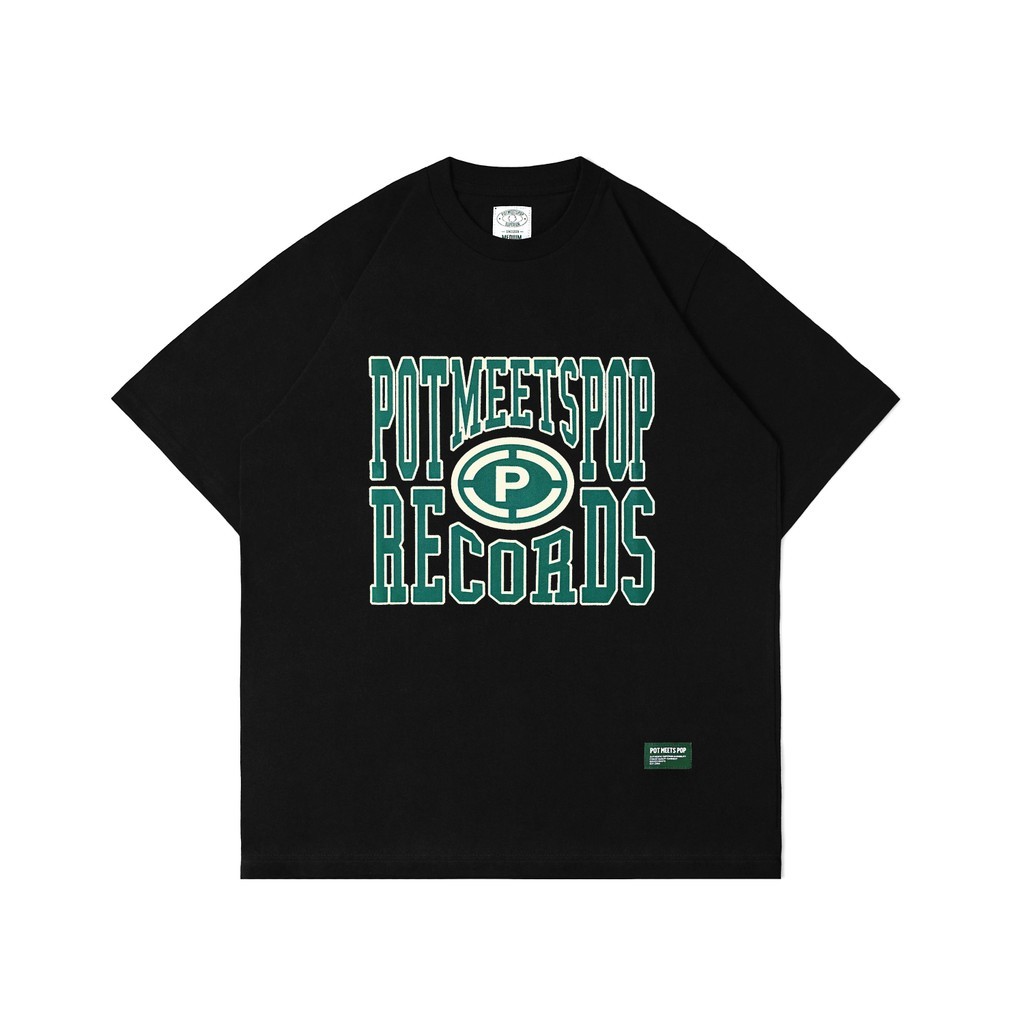 Pot Meets Pop Kaos Lengan Pendek - Pmp Records Tee Black SS`25 - T'shirt