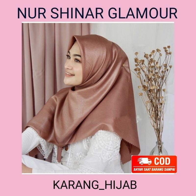 Kerudung Nur Shinar Glamour Lasercut/Segiempat Nur Shinar Glamour Glitter