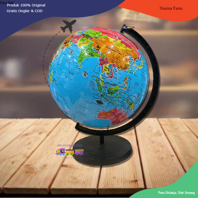 Diskon Mainan Balon Tiup Globe Edukasi Geografis Anak - Peta Dunia Globe Set Terlengkap