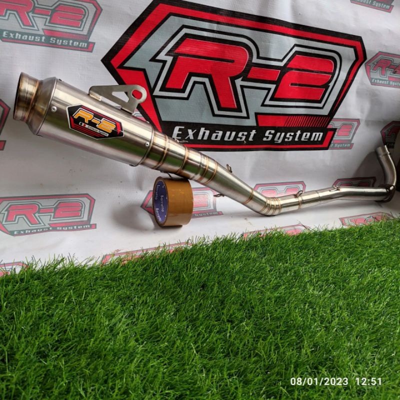 Knalpot Original R2 Muffler GTX  Boreup Harian pemasangan standrt Jupiter z Robot Vega R ZR Karisma 
