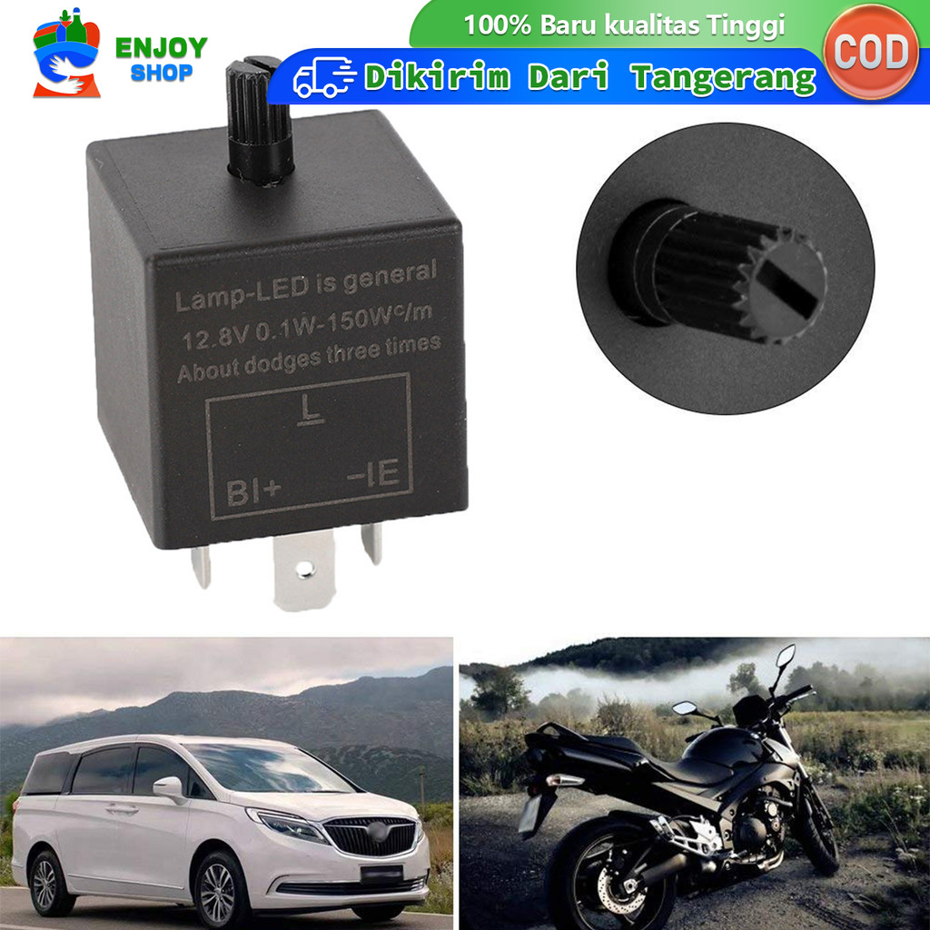 Relay Flasher Mobil 12V Flasher Sein LED 3 Pin Dengan Hazard Stel Otomatis Kedip