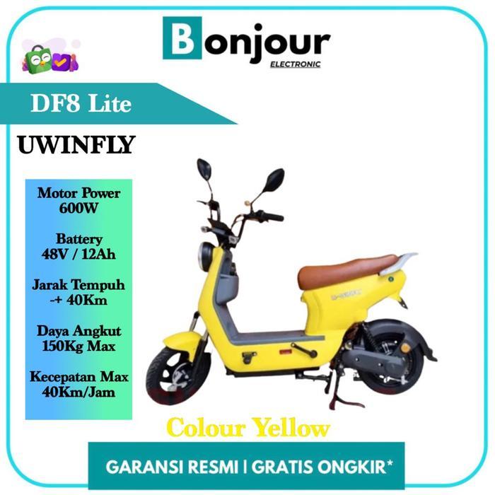 PROMO GASPOLL Sepeda Listrik Uwinfly DF8 Dragonfly 8 Baterai 48V/12Ah - Yellow [ORI]