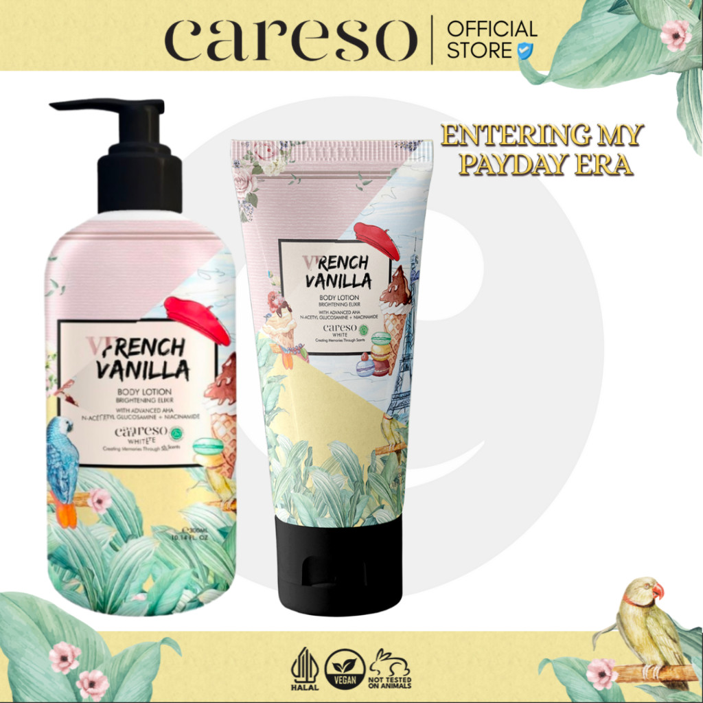 CARESO [2PCS] Paket Best Seller - (Lotion 300ml+ Tube 50ml)