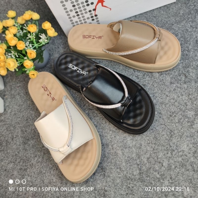 SOFIYA ORI 6980 10 SANDAL WANITA IMPORT / SANDAL WEDGES / SENDAL SLOP / SENDAL WEDGE TINGGI 4CM
