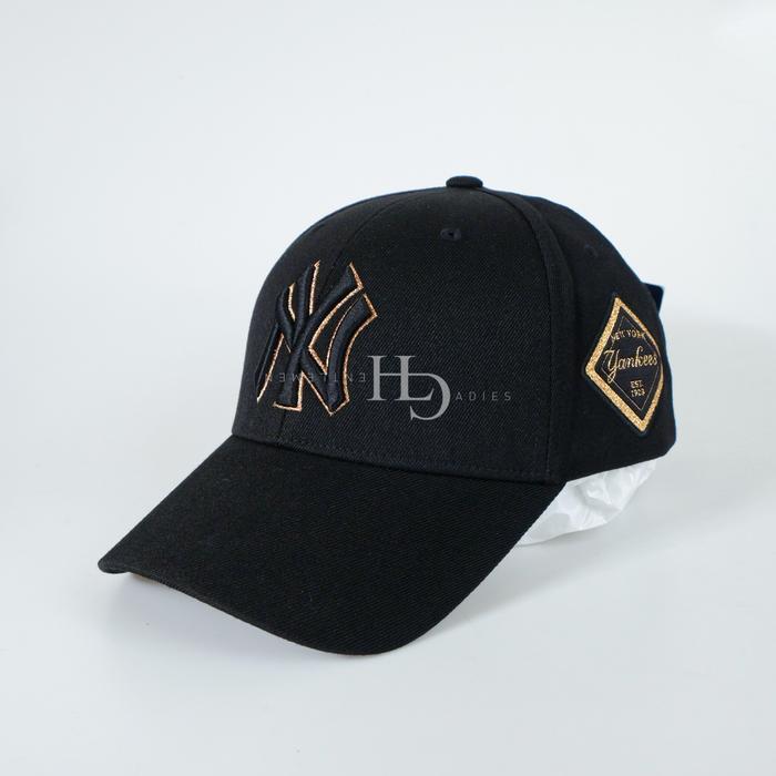 MLB NY Yankees Stamp Ball Cap Black/Gold (3ACP8501N-50GOS)