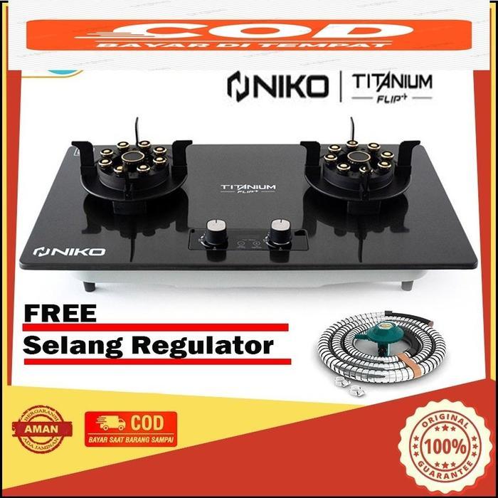 Kompor Tanam Niko 2 Tungku Titanium Flip TF fre selang paket - fre selang paket