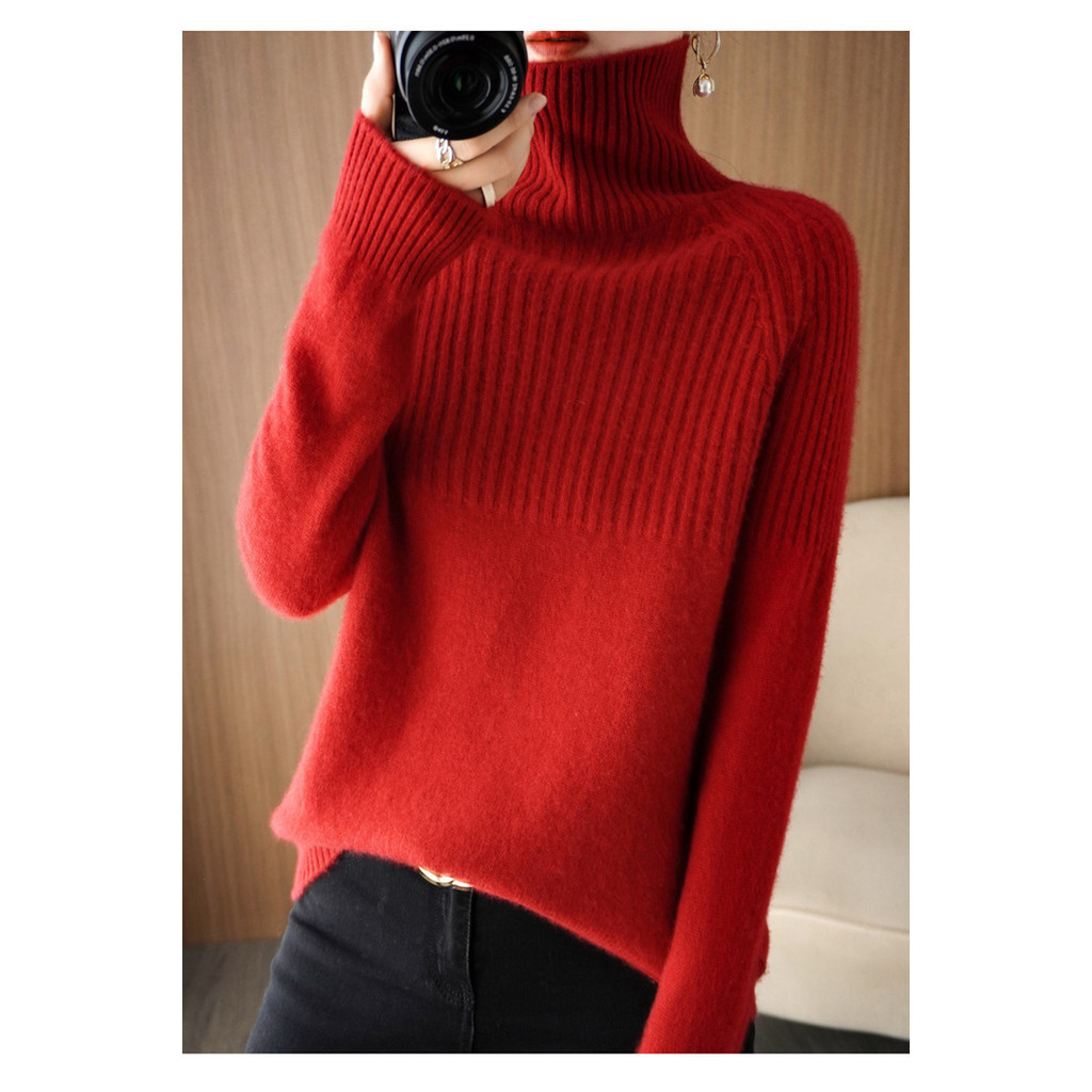 LUISA WOMAN WINTER AUTUMN SPRING TURTLENECK SWEATER TOP KNIT WOOL BLEND