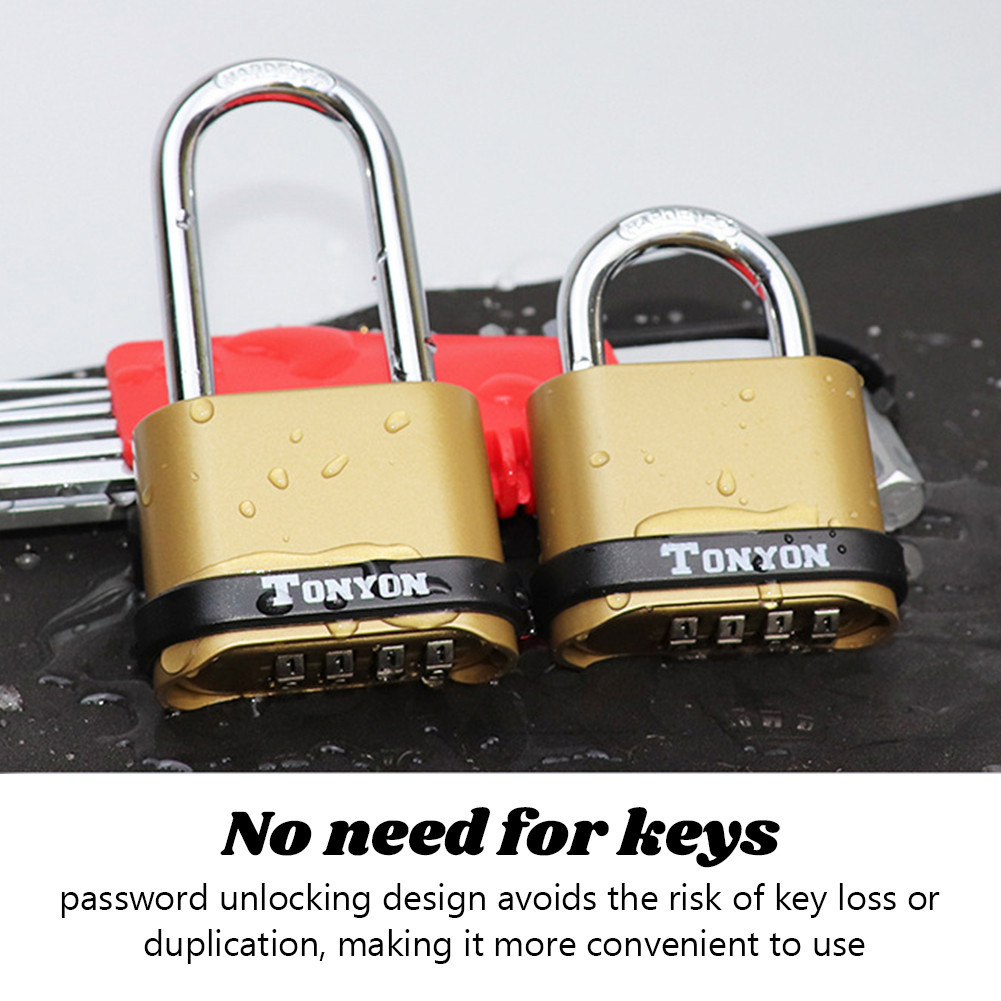 (Giantyy) MS Gembok Padlock Kode Angka Kombinasi 4 Digit Anti Air Gembok Padlock Kunci untuk Pagar R