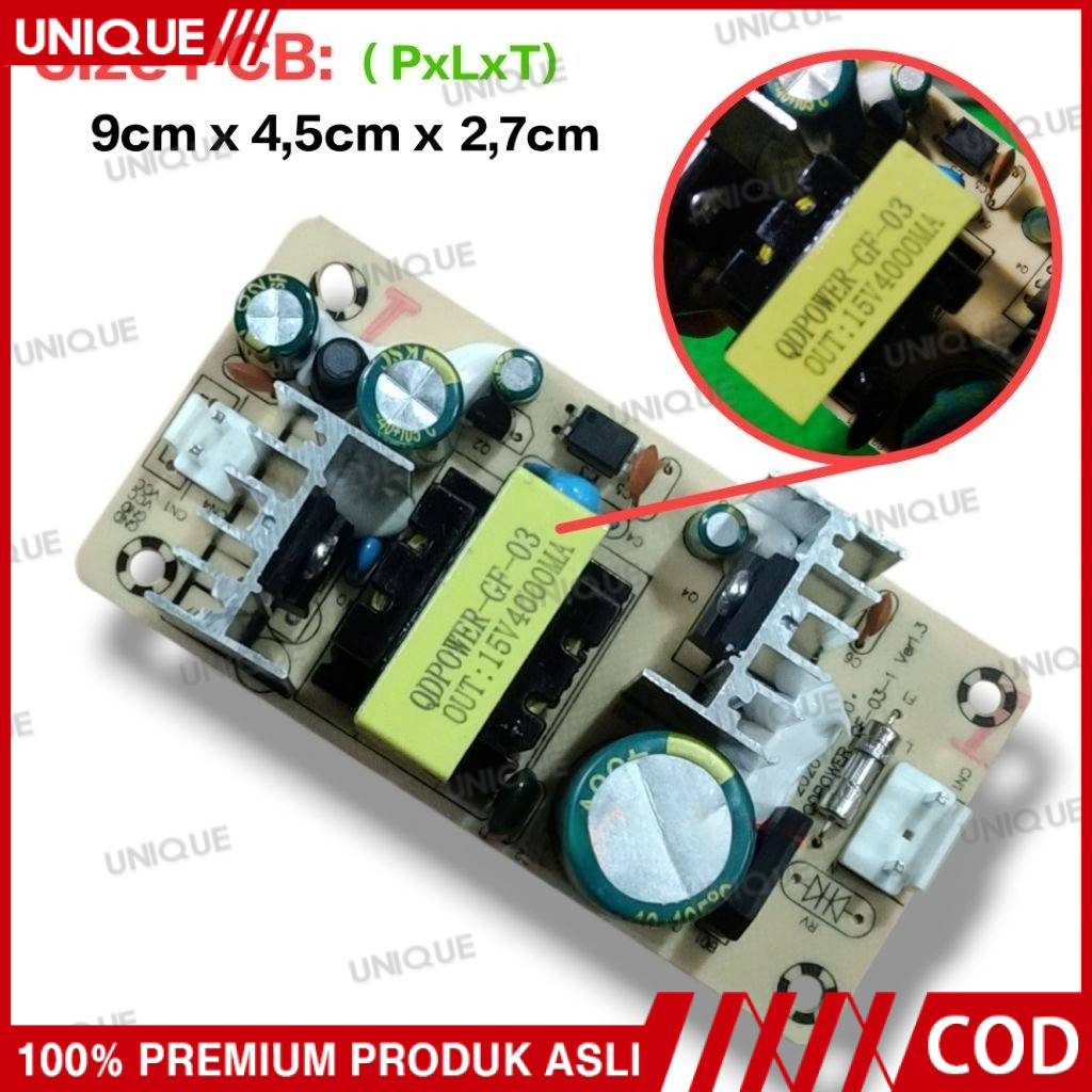 UNIQUE power suplai supply speaker aktif portable 15v 4000mA Tanaka DAT advance NOISE GMC ASATRON HT