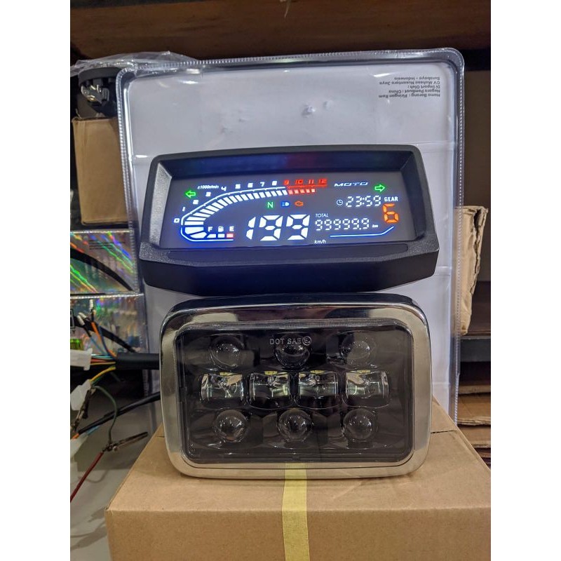 paket lampu  kotak set batok set spidometer digital gl pro gl mex Gl 100