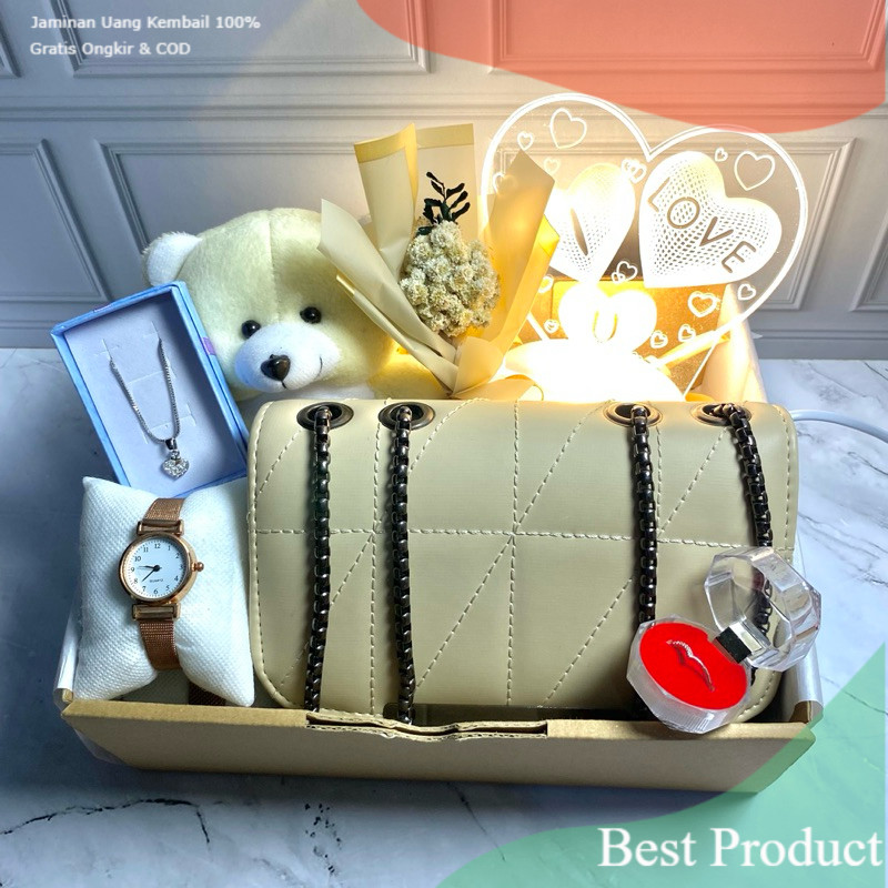 ️(PAKET CK) HAMPERS ULANG TAHUN KADO ANNIVERSARY BEST SELLER/ Merah Hitam Emas Putih