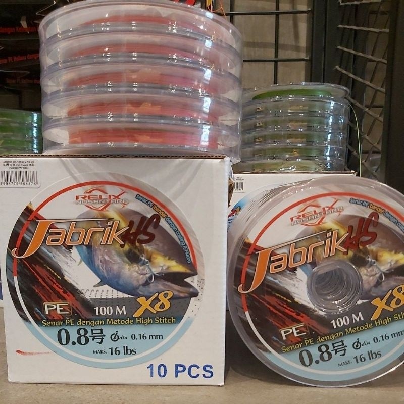 Relixnusantara senar pe jabrik 0.8 100 meter rainbow conecting