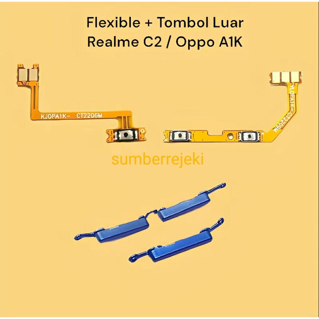 Flexible + Tombol Luar Realme C2  Tombol Volume Tombol On Off